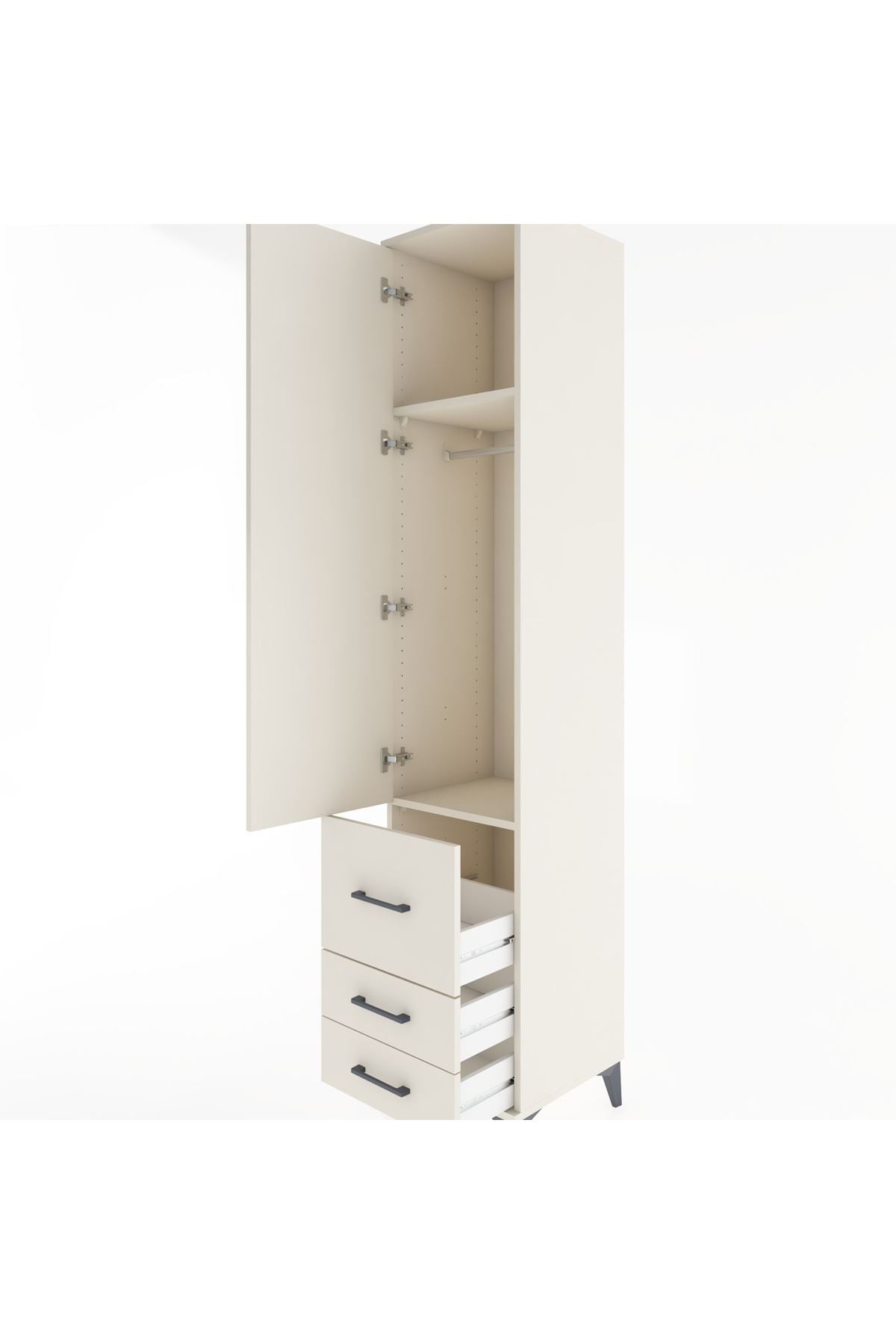 Hyperion Dolap 2 Raflı 3 Çekmeceli Tek Askılı 44x44x221 - S61M039V1B