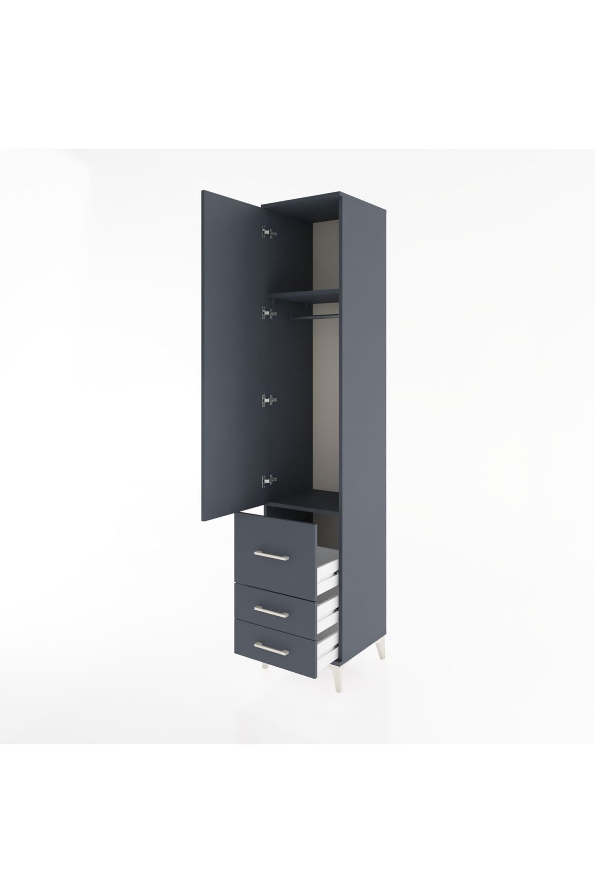 Hyperion Dolap 2 Raflı 3 Çekmeceli Tek Askılı 44x44x221 - S61M039V5B