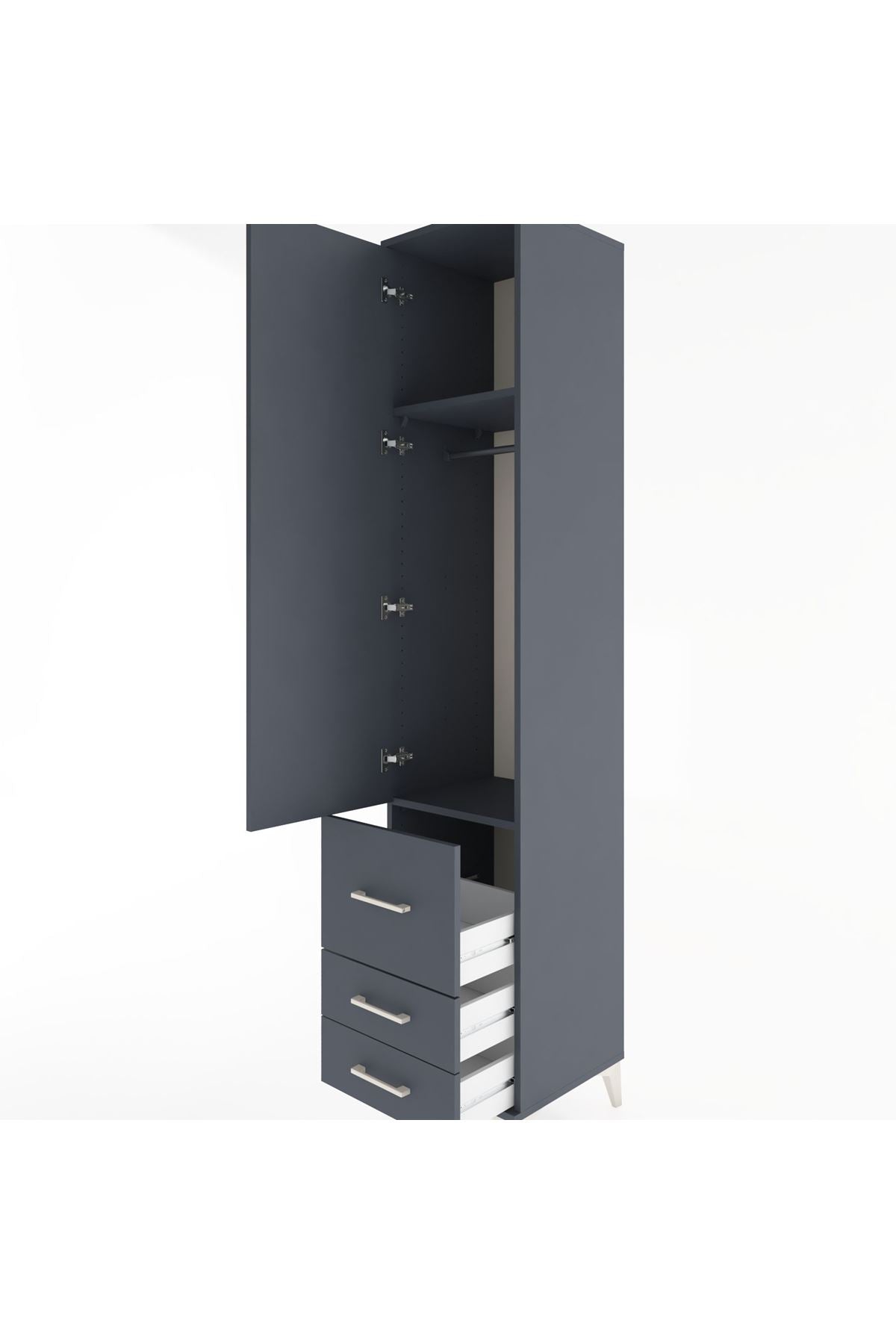 Hyperion Dolap 2 Raflı 3 Çekmeceli Tek Askılı 44x44x221 - S61M039V5B