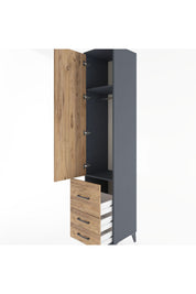 Hyperion Dolap 2 Raflı 3 Çekmeceli Tek Askılı 44x44x221 - S61M039V6B