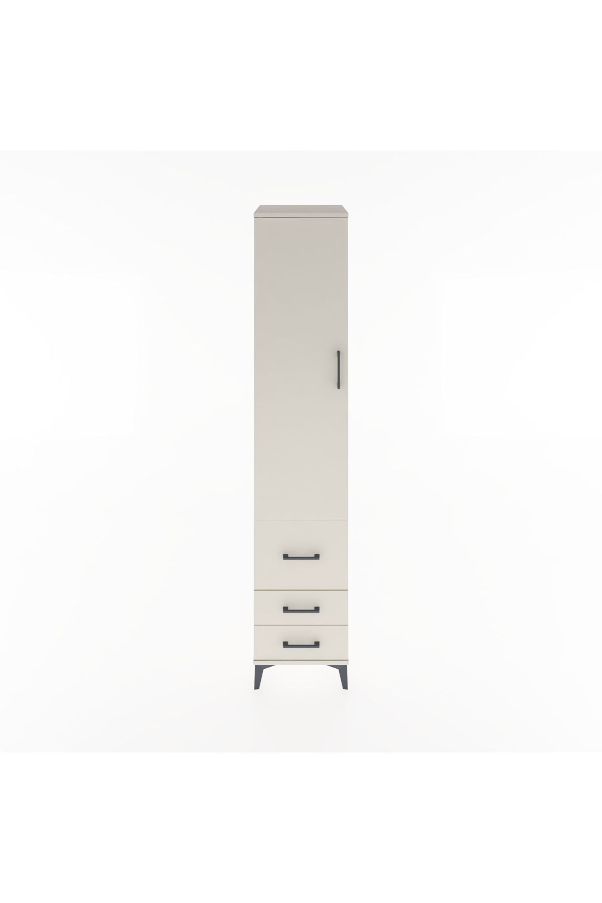 Hyperion Dolap 4 Raflı 3 Çekmeceli Tek Kapaklı 44x44x221 - S61M040V1B