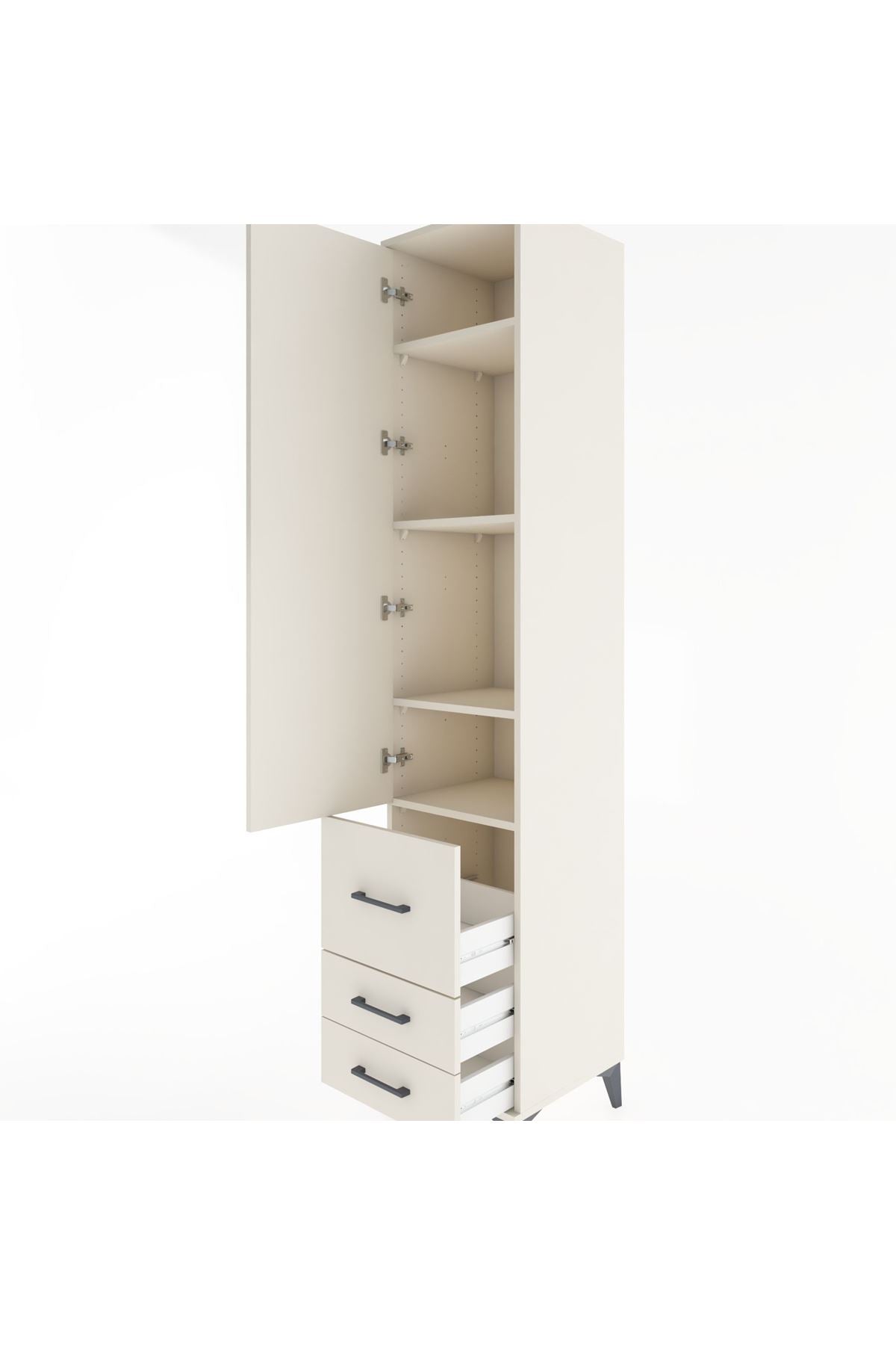 Hyperion Dolap 4 Raflı 3 Çekmeceli Tek Kapaklı 44x44x221 - S61M040V1B