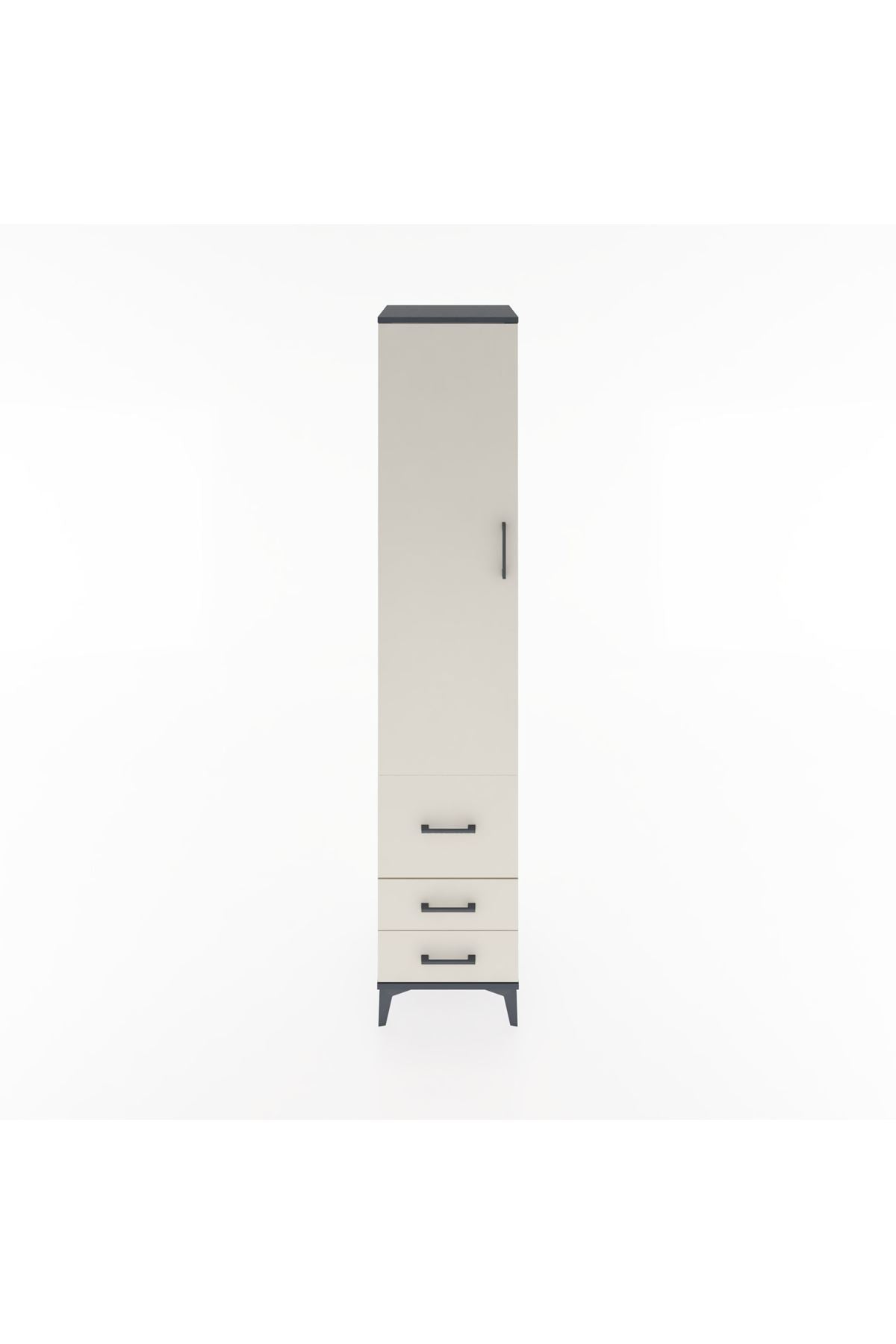Hyperion Dolap 4 Raflı 3 Çekmeceli Tek Kapaklı 44x44x221 - S61M040V4B