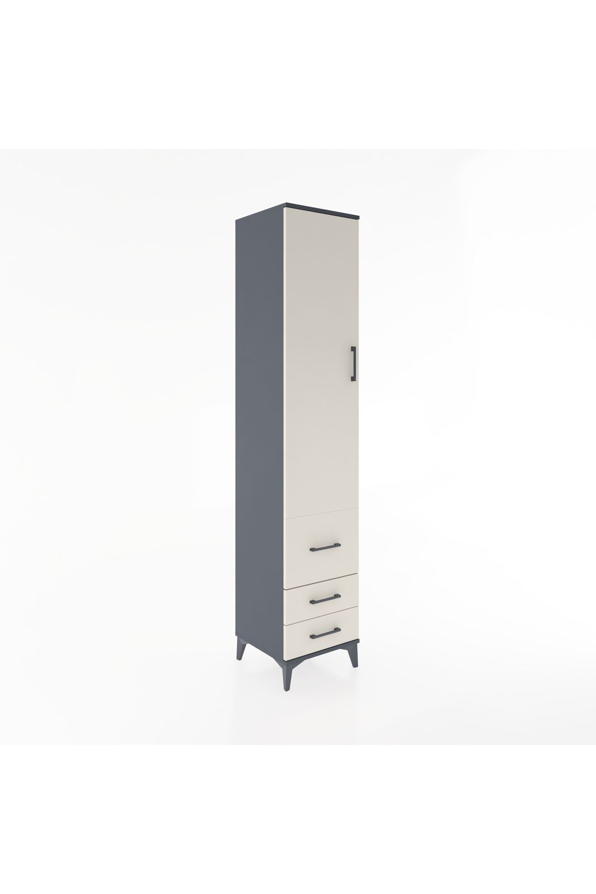 Hyperion Dolap 4 Raflı 3 Çekmeceli Tek Kapaklı 44x44x221 - S61M040V4B