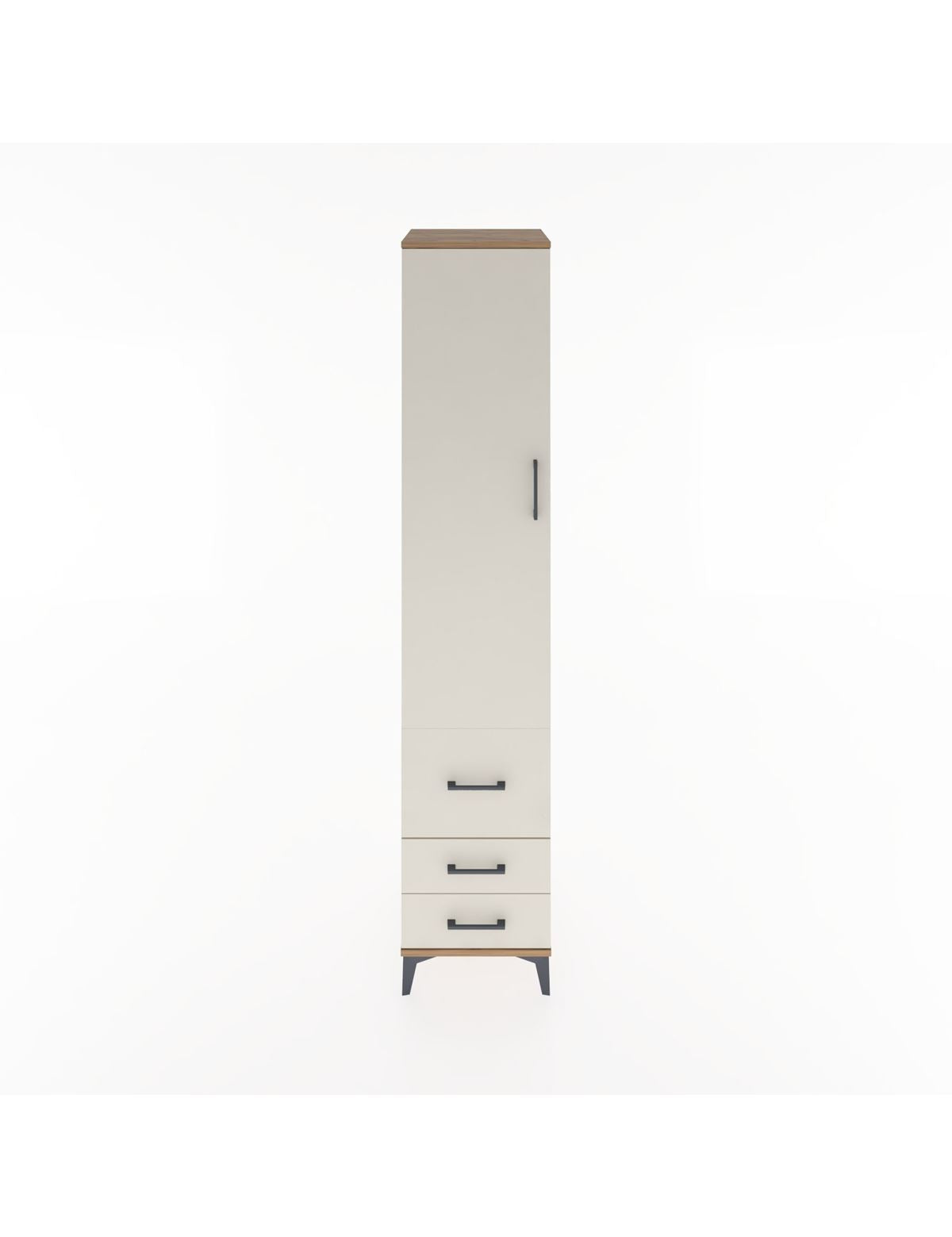 Hyperion Dolap 4 Raflı 3 Çekmeceli Tek Kapaklı 44x44x221 - S61M040V7B
