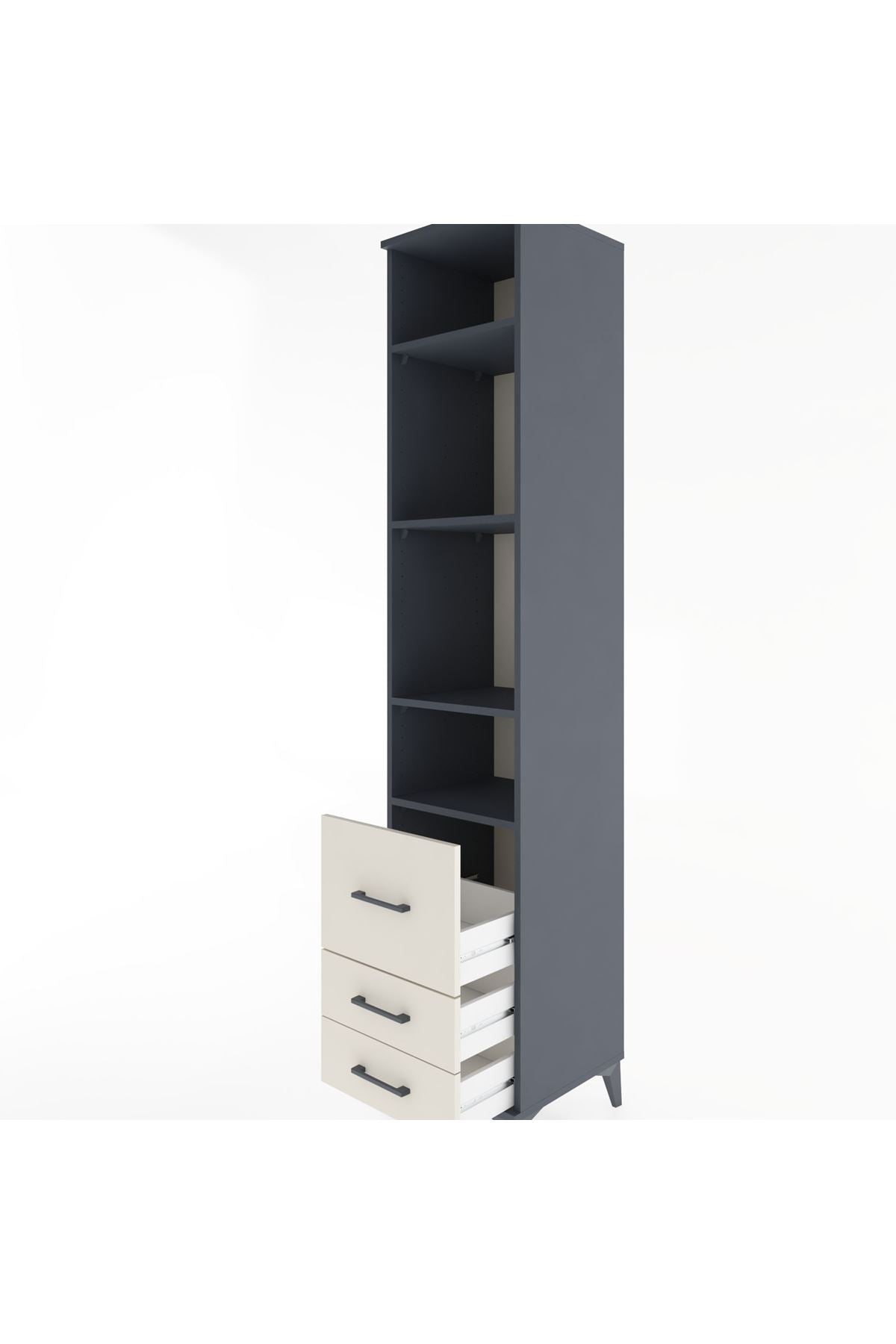 Hyperion Dolap 4 Raflı 3 Çekmeceli 44x44x221 - S61M041V4B