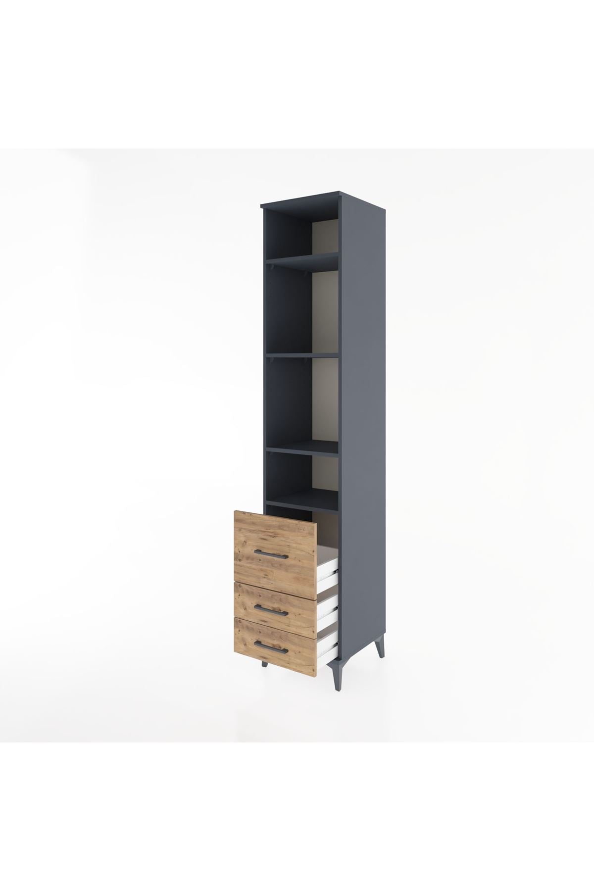 Hyperion Dolap 4 Raflı 3 Çekmeceli 44x44x221 - S61M041V6B