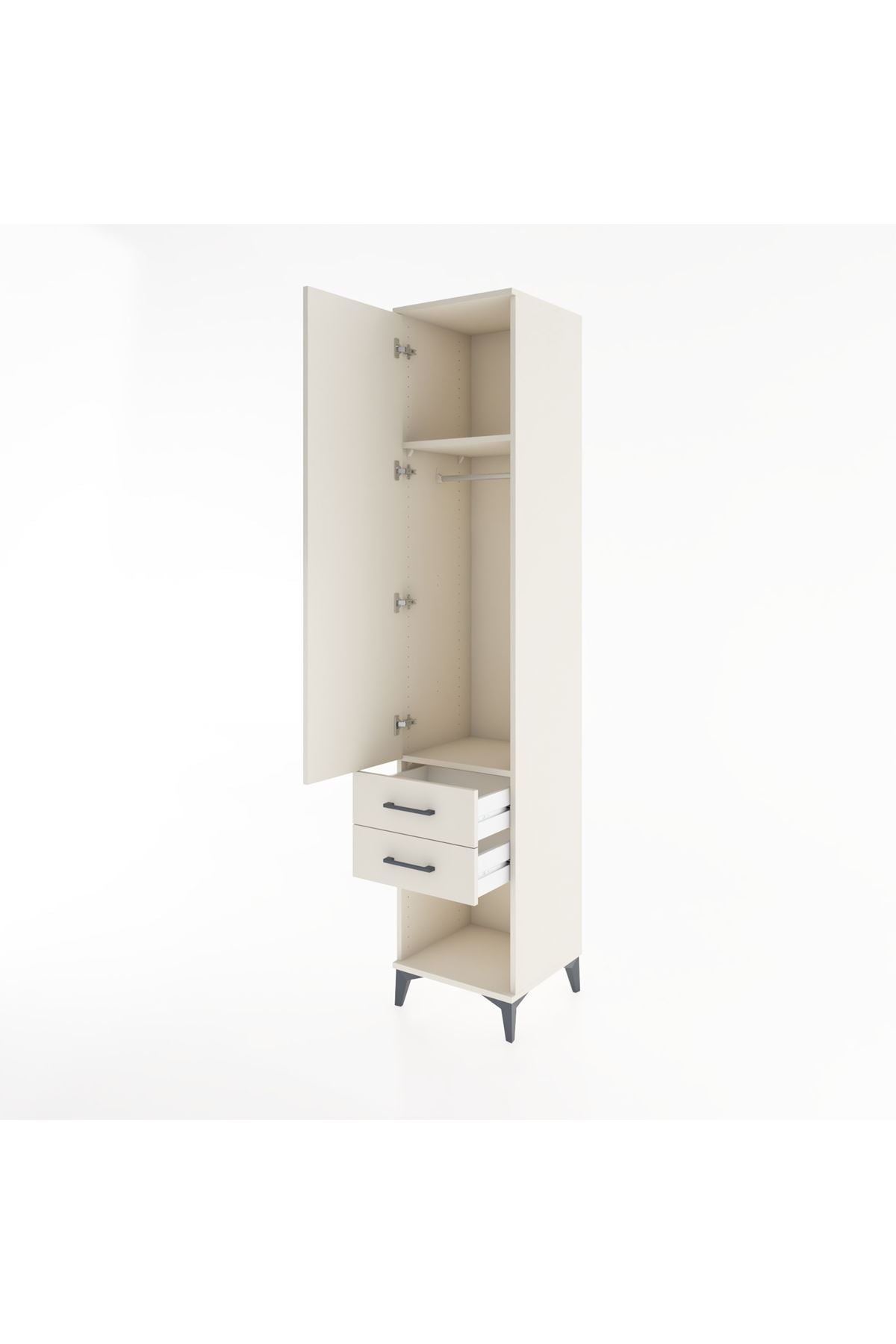 Hyperion Dolap 2 Raflı 2 Çekmeceli Tek Askılı 44x44x221 - S61M042V1B