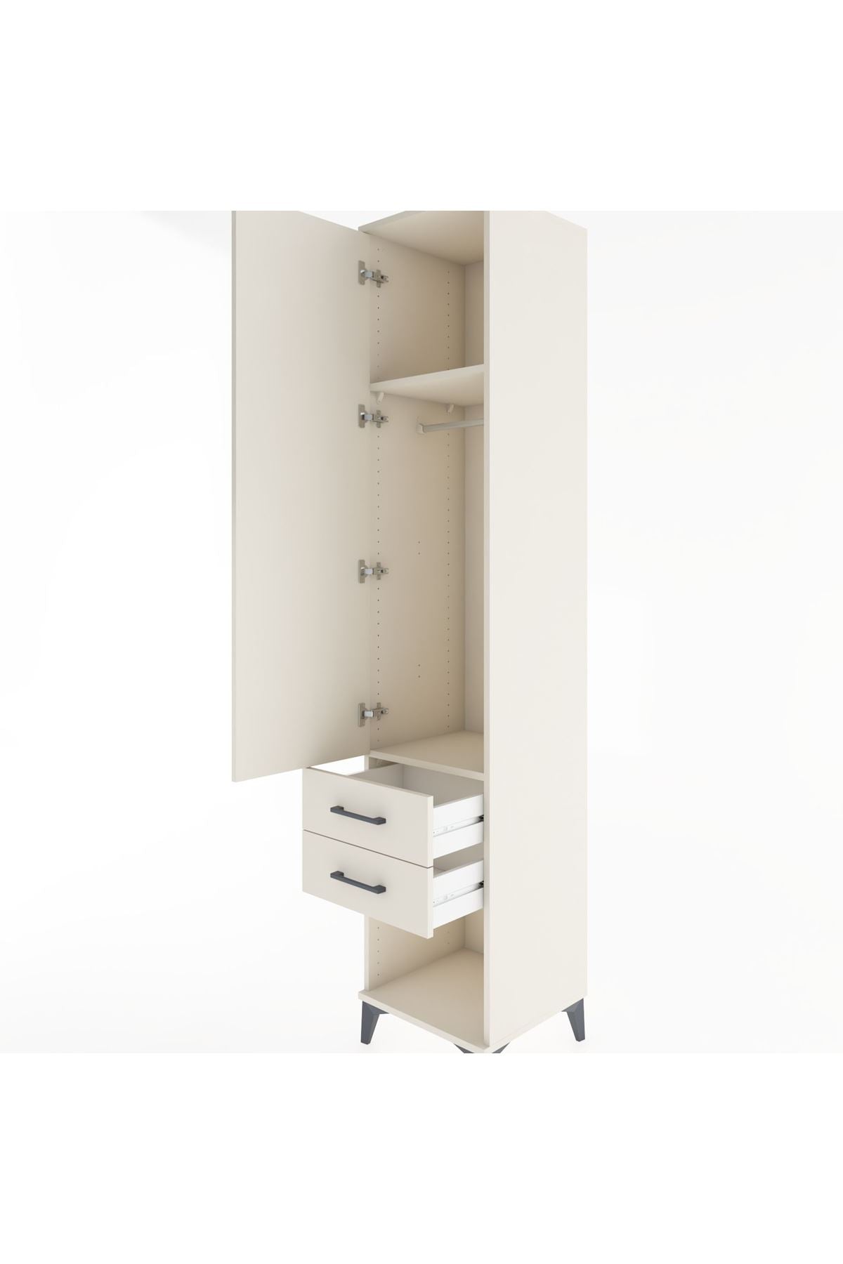 Hyperion Dolap 2 Raflı 2 Çekmeceli Tek Askılı 44x44x221 - S61M042V1B