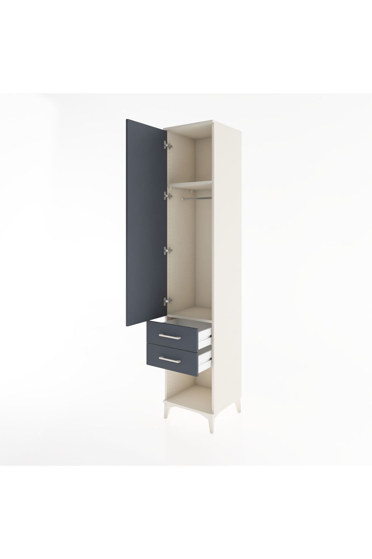 Hyperion Dolap 2 Raflı 2 Çekmeceli Tek Askılı 44x44x221 - S61M042V2B