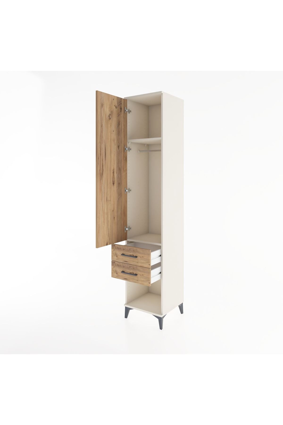 Hyperion Dolap 2 Raflı 2 Çekmeceli Tek Askılı 44x44x221 - S61M042V3B