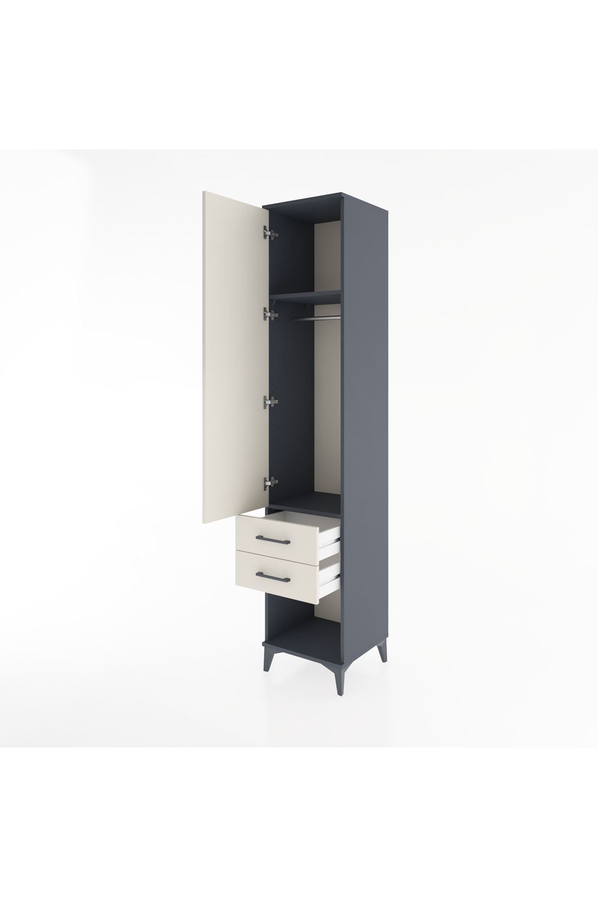 Hyperion Dolap 2 Raflı 2 Çekmeceli Tek Askılı 44x44x221 - S61M042V4B