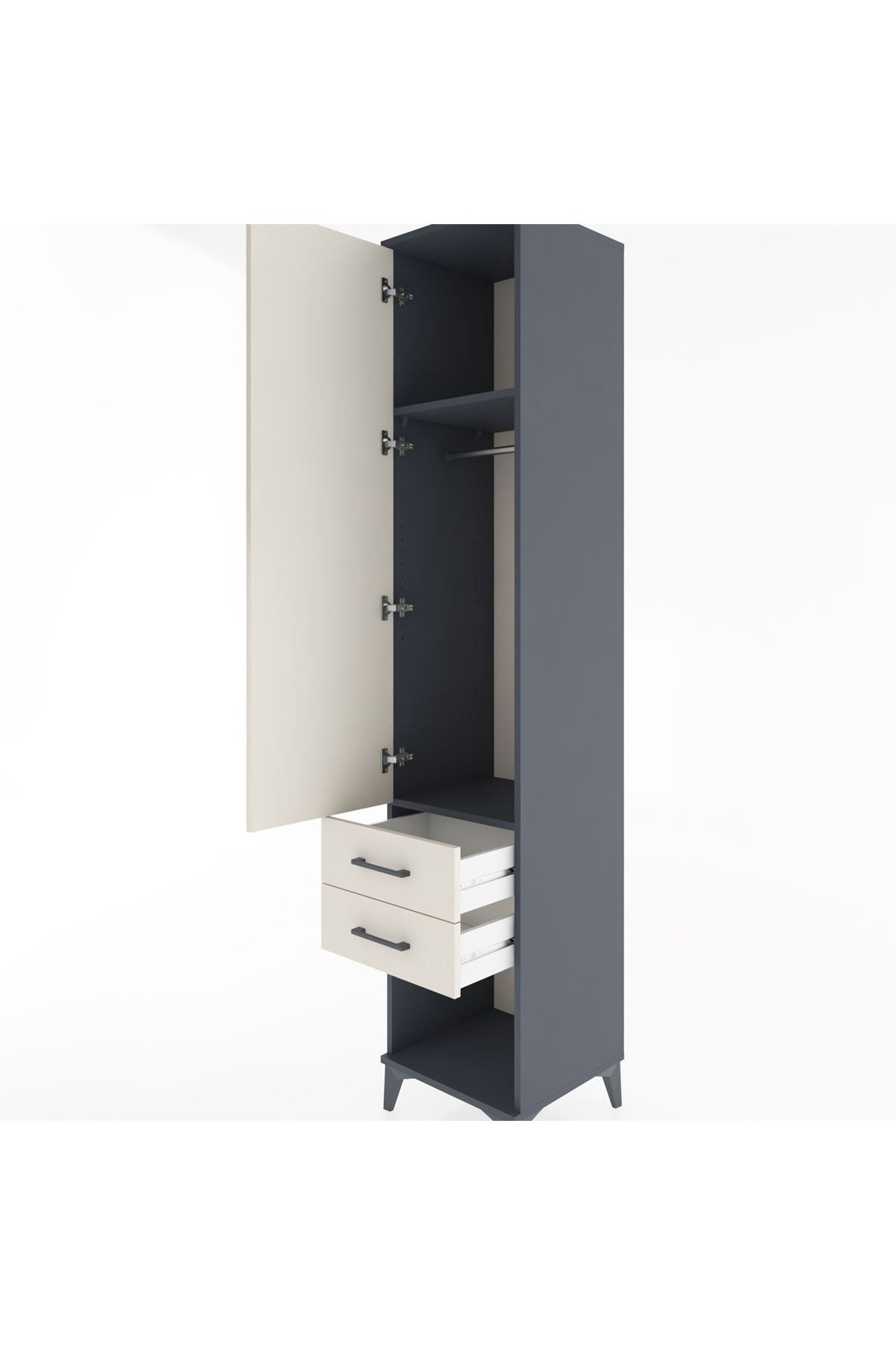 Hyperion Dolap 2 Raflı 2 Çekmeceli Tek Askılı 44x44x221 - S61M042V4B