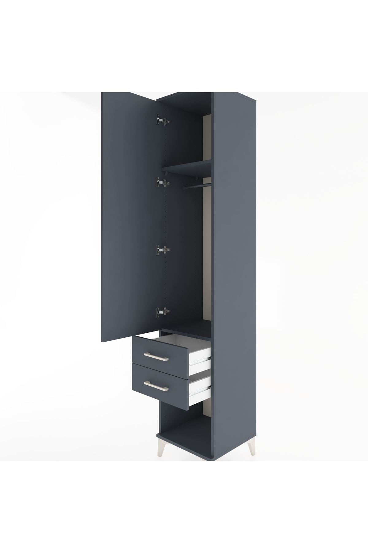 Hyperion Dolap 2 Raflı 2 Çekmeceli Tek Askılı 44x44x221 - S61M042V5B