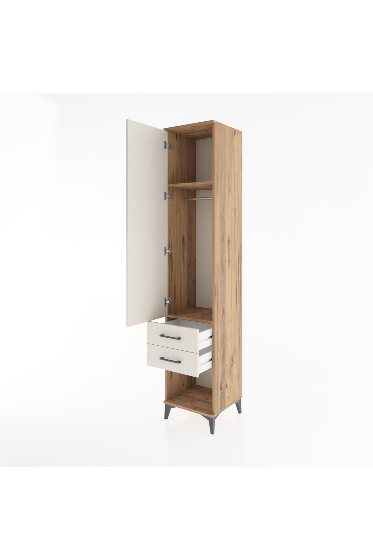 Hyperion Dolap 2 Raflı 2 Çekmeceli Tek Askılı 44x44x221 - S61M042V7B