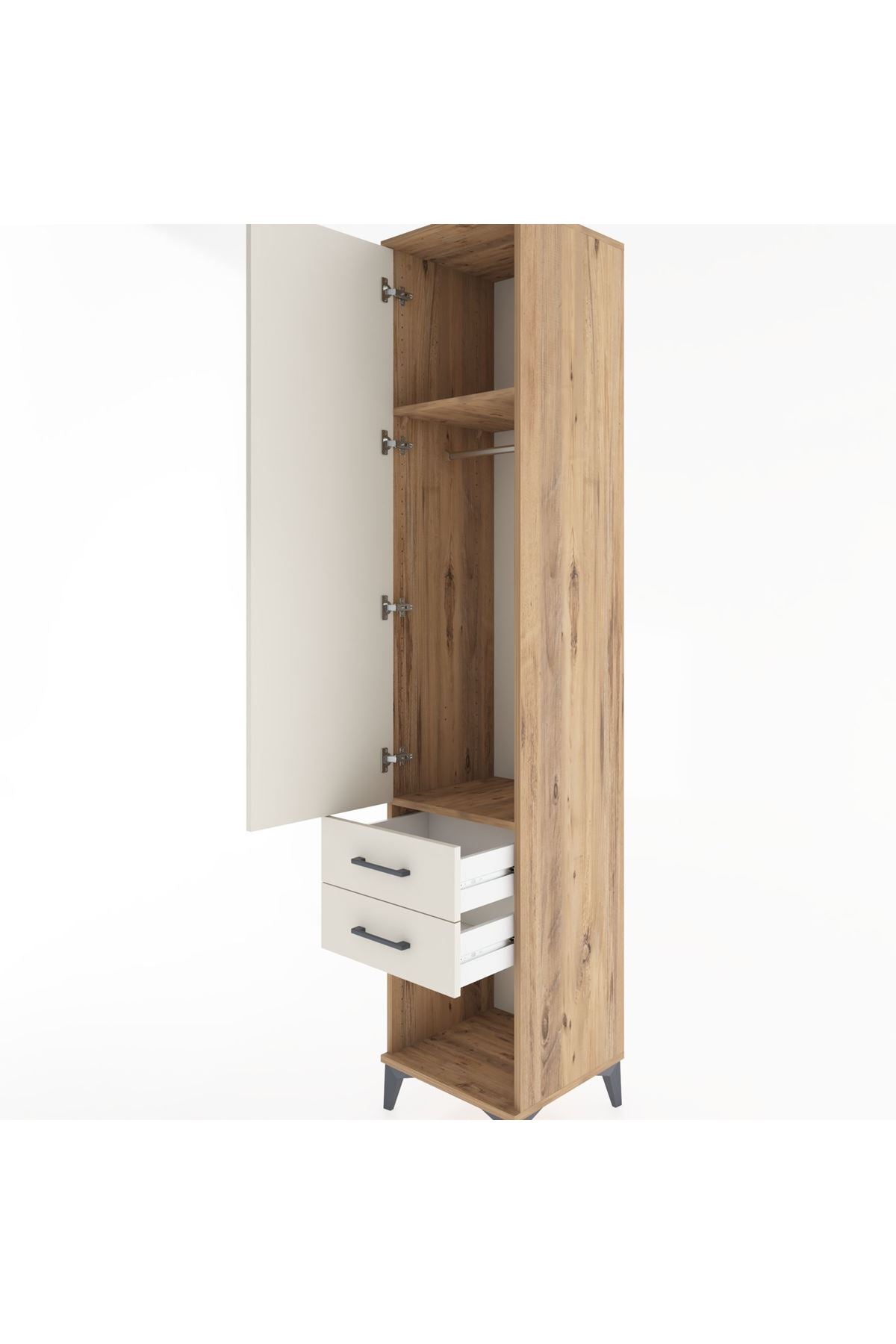 Hyperion Dolap 2 Raflı 2 Çekmeceli Tek Askılı 44x44x221 - S61M042V7B