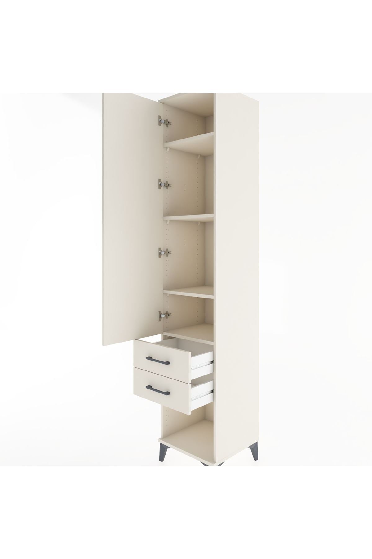 Hyperion Dolap 4 Raflı 2 Çekmeceli Tek Kapaklı 44x44x221 - S61M043V1B