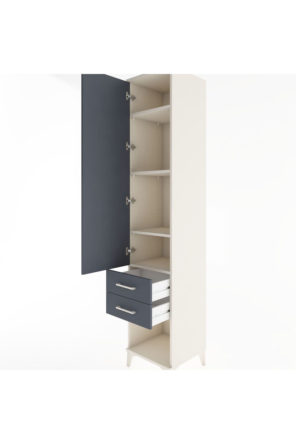 Hyperion Dolap 4 Raflı 2 Çekmeceli Tek Kapaklı 44x44x221 - S61M043V2B