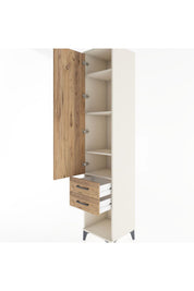 Hyperion Dolap 4 Raflı 2 Çekmeceli Tek Kapaklı 44x44x221 - S61M043V3B