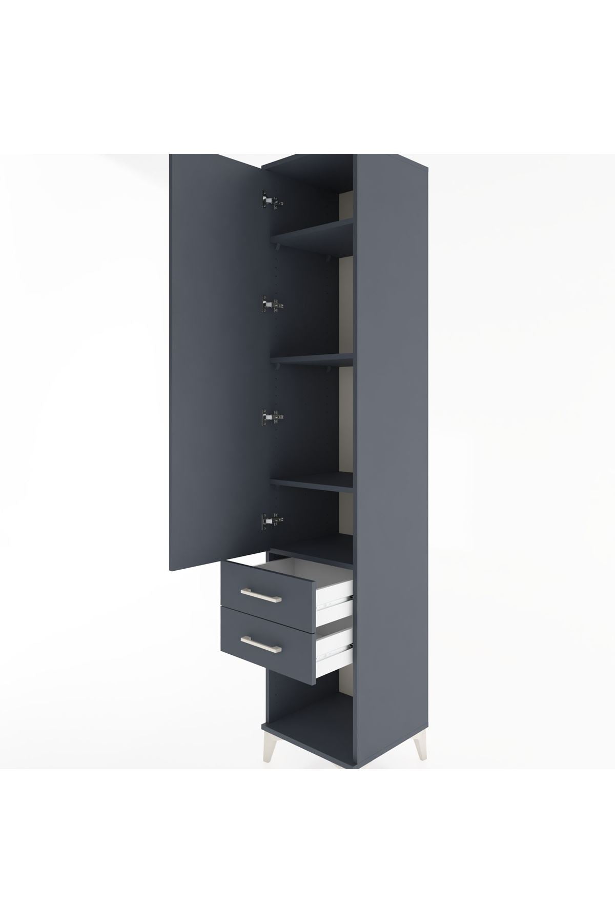 Hyperion Dolap 4 Raflı 2 Çekmeceli Tek Kapaklı 44x44x221 - S61M043V5B