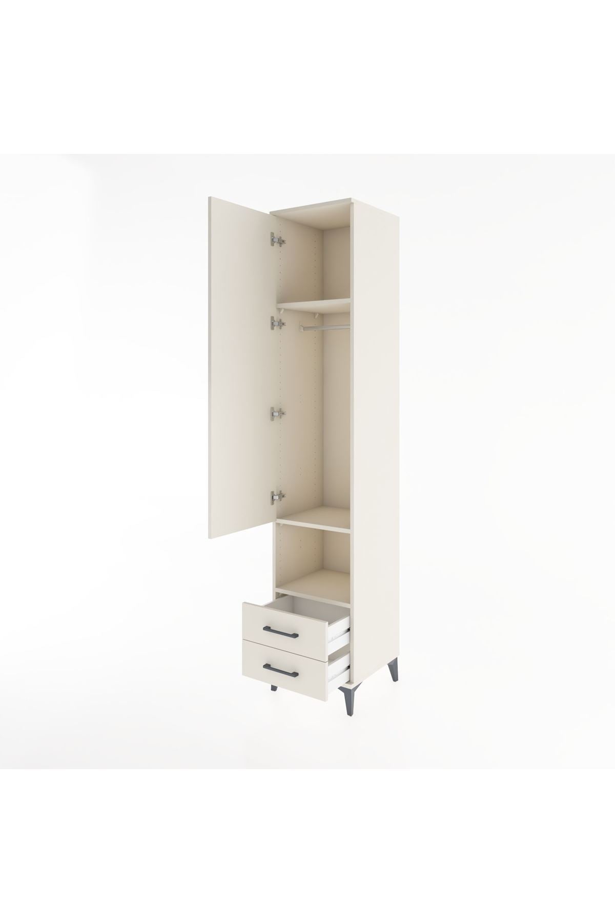 Hyperion Dolap 3 Raflı 2 Çekmeceli Tek Askılı 44x44x221 - S61M045V1B