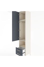 Hyperion Dolap 3 Raflı 2 Çekmeceli Tek Askılı 44x44x221 - S61M045V2B