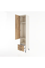Hyperion Dolap 3 Raflı 2 Çekmeceli Tek Askılı 44x44x221 - S61M045V3B