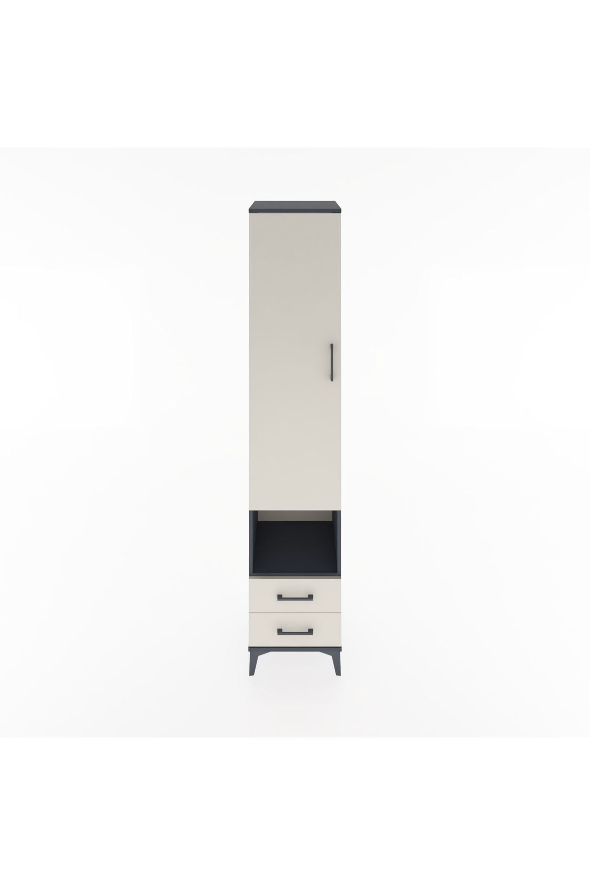 Hyperion Dolap 3 Raflı 2 Çekmeceli Tek Askılı 44x44x221 - S61M045V4B