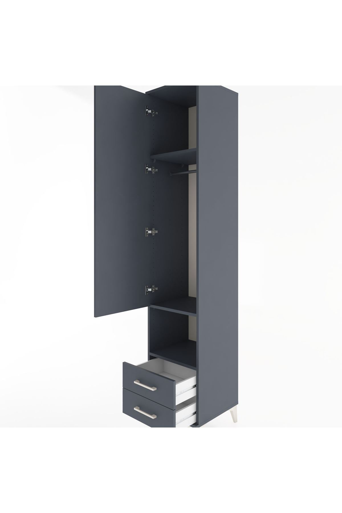 Hyperion Dolap 3 Raflı 2 Çekmeceli Tek Askılı 44x44x221 - S61M045V5B