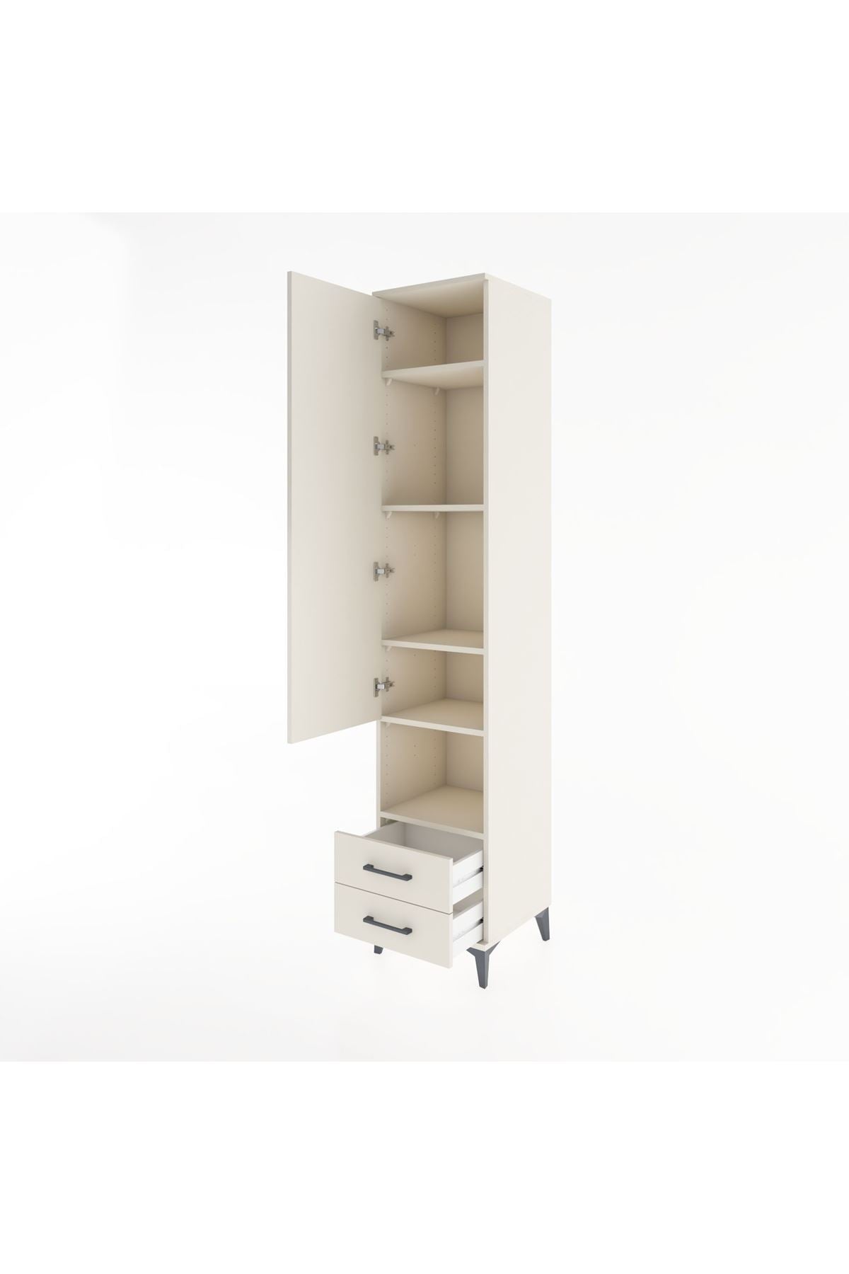 Hyperion Dolap 5 Raflı 2 Çekmeceli Tek Kapaklı 44x44x221 - S61M046V1B