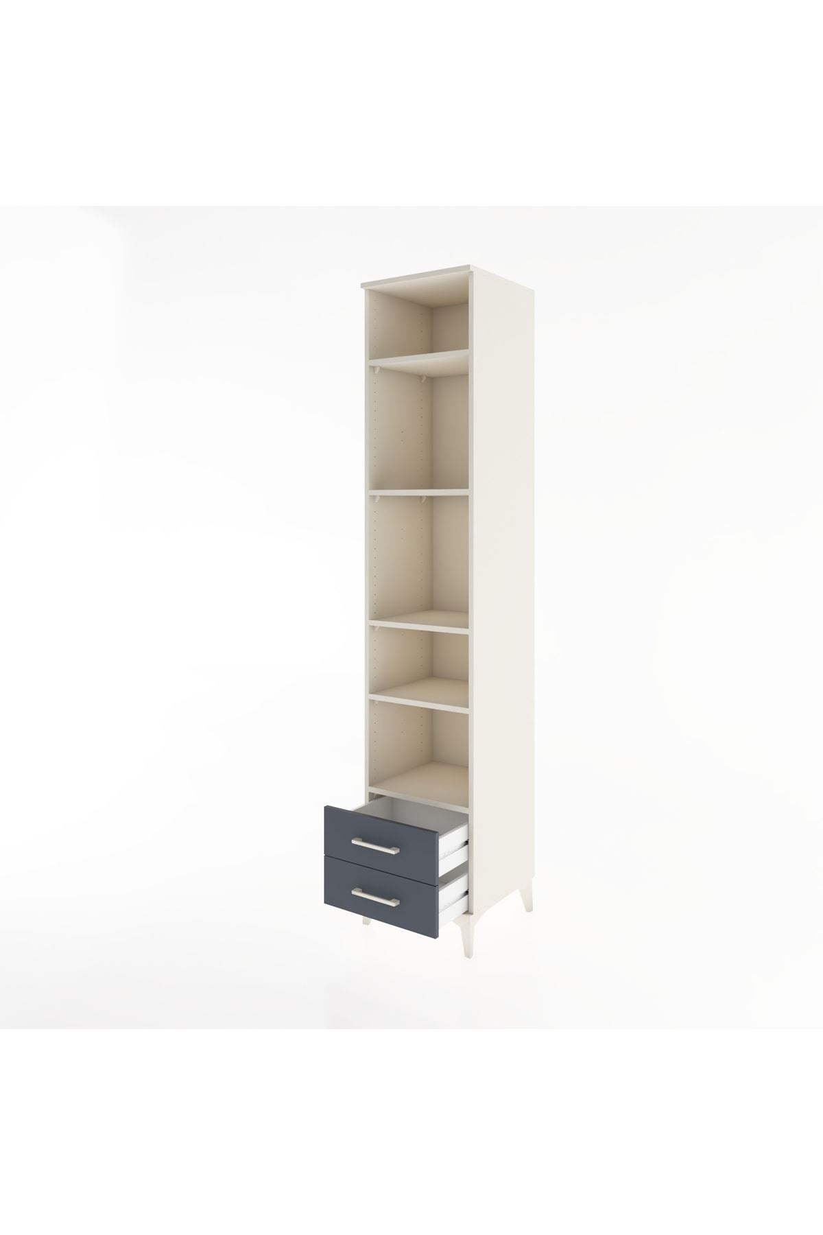 Hyperion Dolap 5 Raflı 2 Çekmeceli 44x44x221 - S61M047V2B