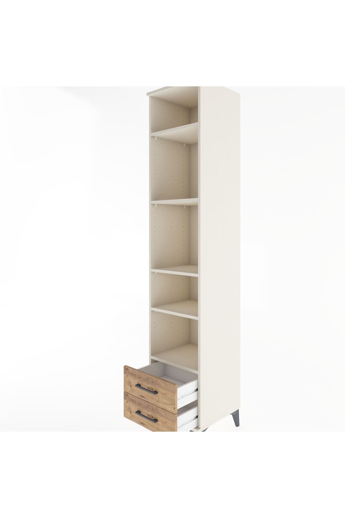 Hyperion Dolap 5 Raflı 2 Çekmeceli 44x44x221 - S61M047V3B