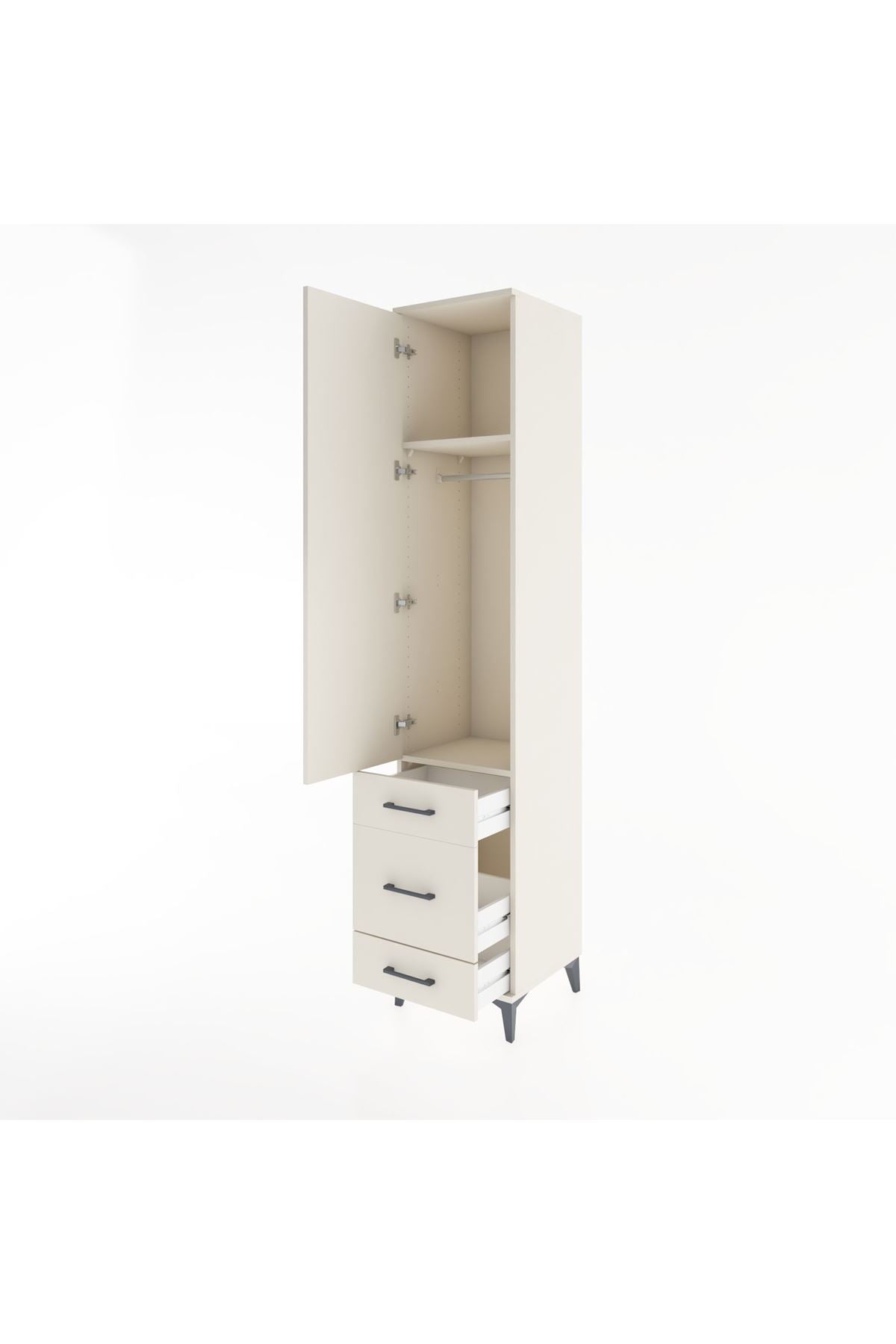 Hyperion Dolap 2 Raflı 3 Çekmeceli Tek Askılı 44x44x221 - S61M048V1B