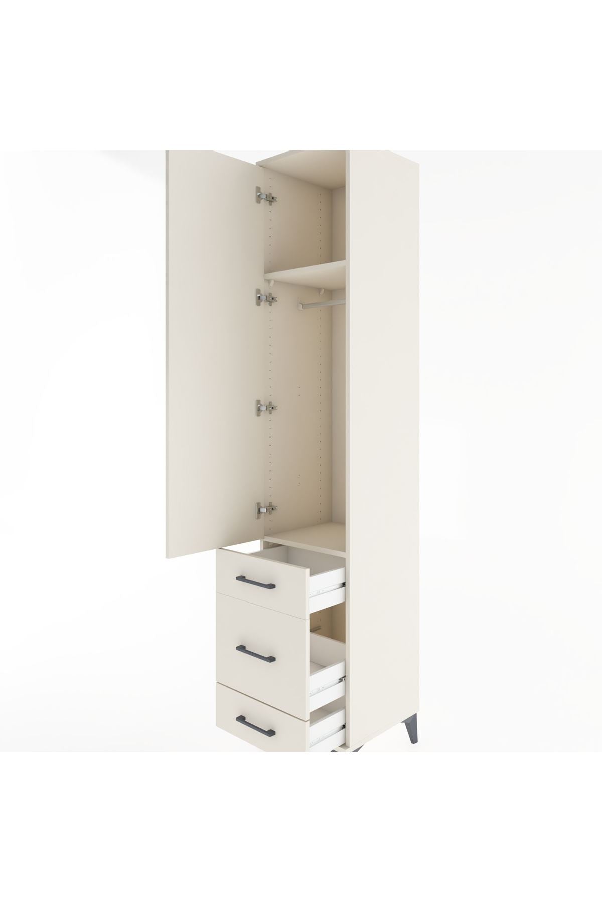 Hyperion Dolap 2 Raflı 3 Çekmeceli Tek Askılı 44x44x221 - S61M048V1B