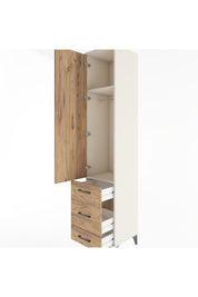 Hyperion Dolap 2 Raflı 3 Çekmeceli Tek Askılı 44x44x221 - S61M048V3B