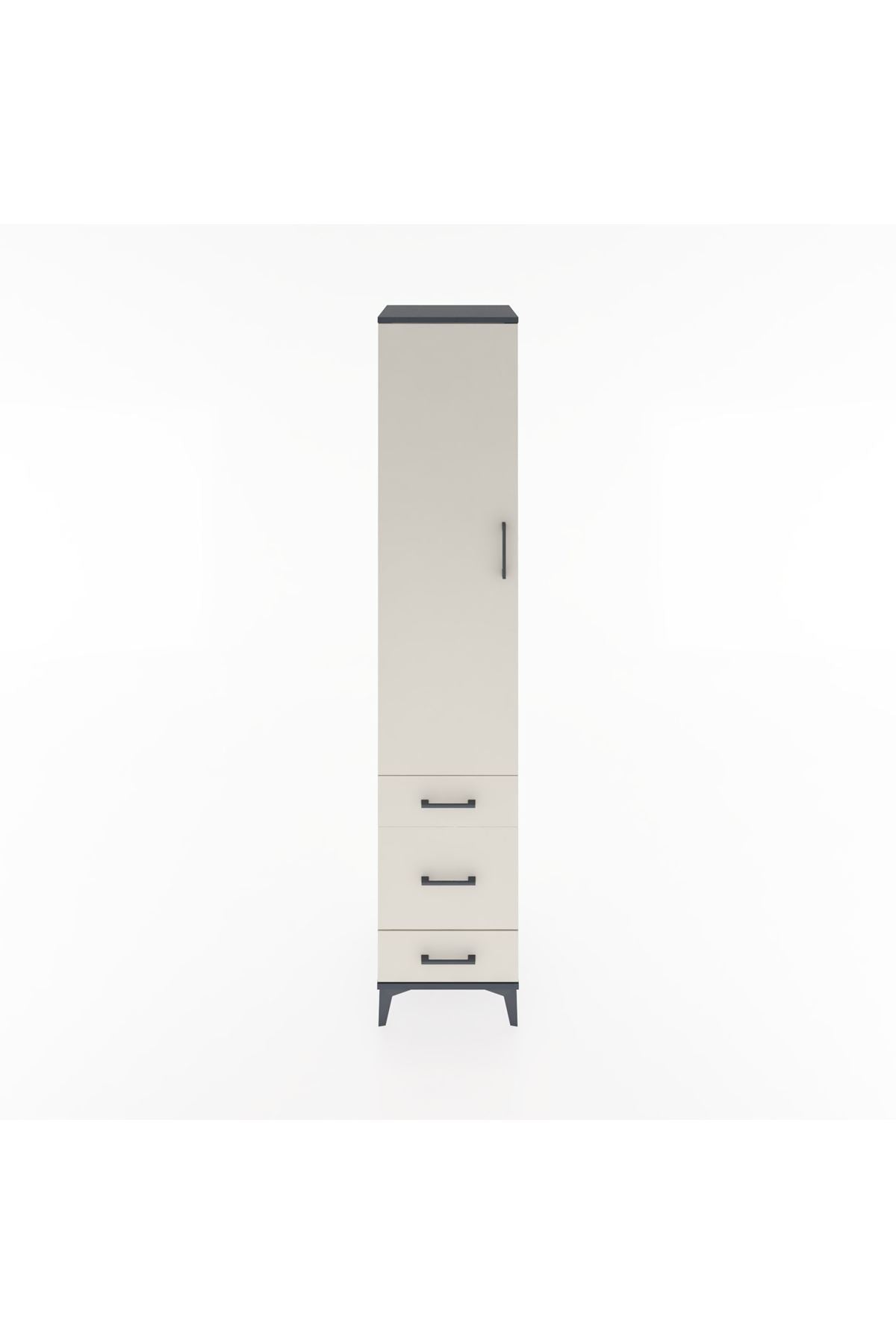 Hyperion Dolap 4 Raflı 3 Çekmeceli Tek Kapaklı 44x44x221 - S61M049V4B