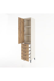 Hyperion Dolap 3 Raflı 5 Çekmeceli Tek Kapaklı 44x44x221 - S61M056V3B
