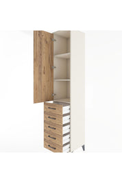 Hyperion Dolap 3 Raflı 5 Çekmeceli Tek Kapaklı 44x44x221 - S61M056V3B