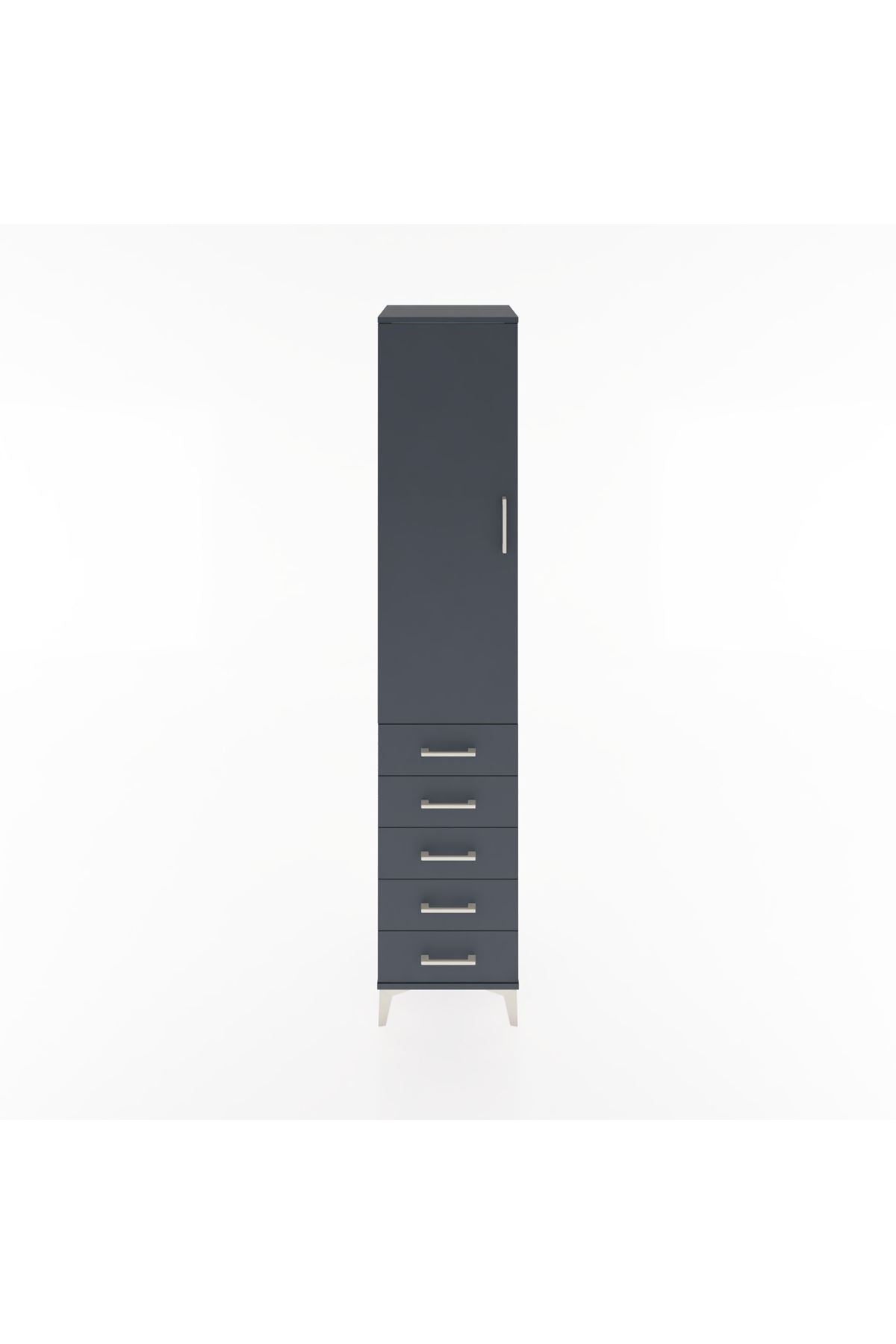Hyperion Dolap 3 Raflı 5 Çekmeceli Tek Kapaklı 44x44x221 - S61M056V5B