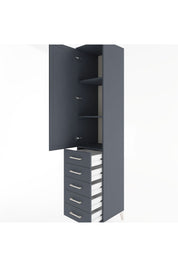 Hyperion Dolap 3 Raflı 5 Çekmeceli Tek Kapaklı 44x44x221 - S61M056V5B
