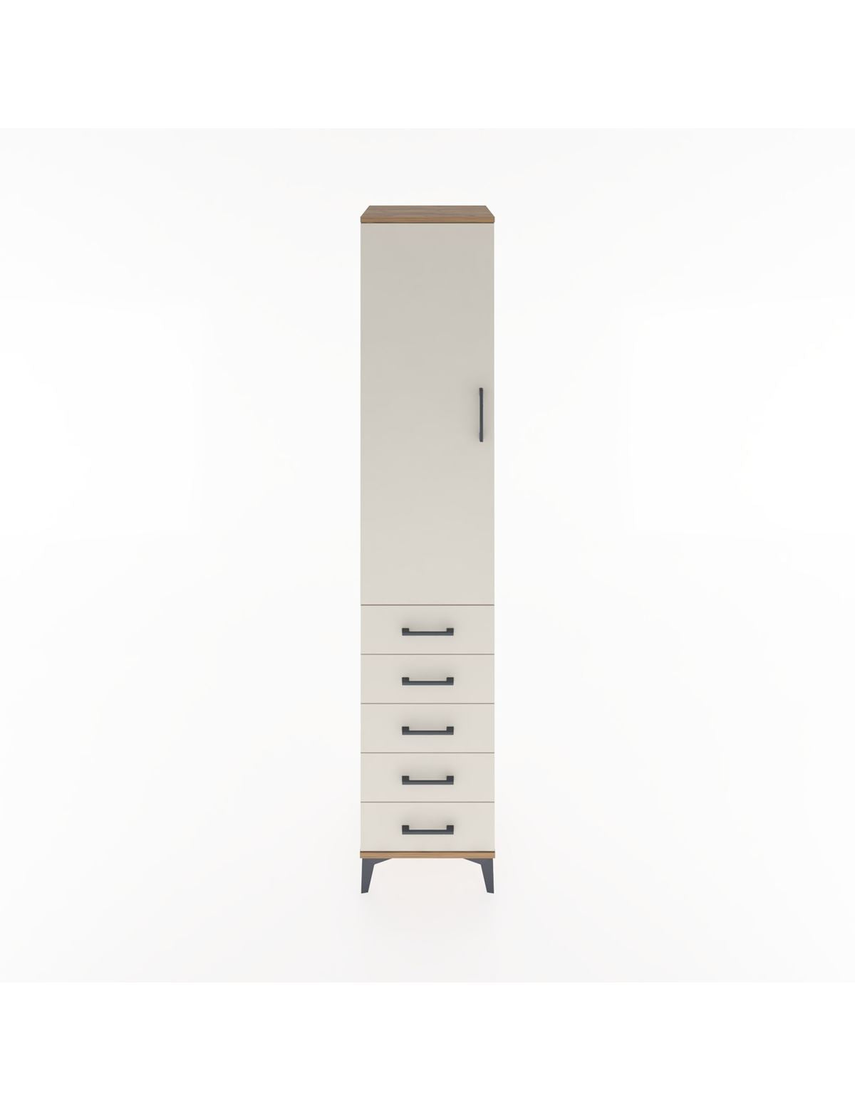 Hyperion Dolap 3 Raflı 5 Çekmeceli Tek Kapaklı 44x44x221 - S61M056V7B