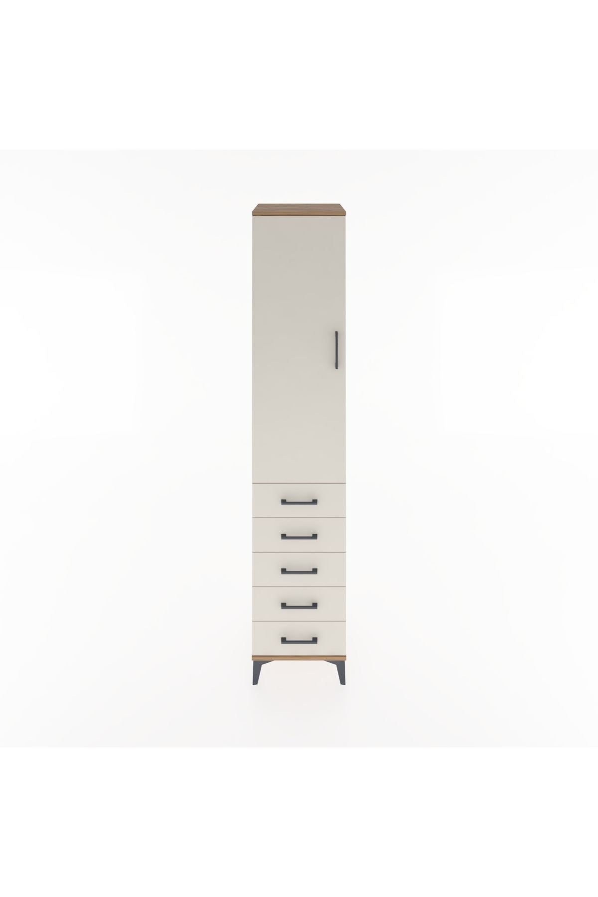 Hyperion Dolap 3 Raflı 5 Çekmeceli Tek Kapaklı 44x44x221 - S61M056V7B