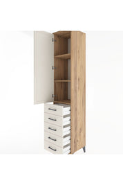 Hyperion Dolap 3 Raflı 5 Çekmeceli Tek Kapaklı 44x44x221 - S61M056V7B