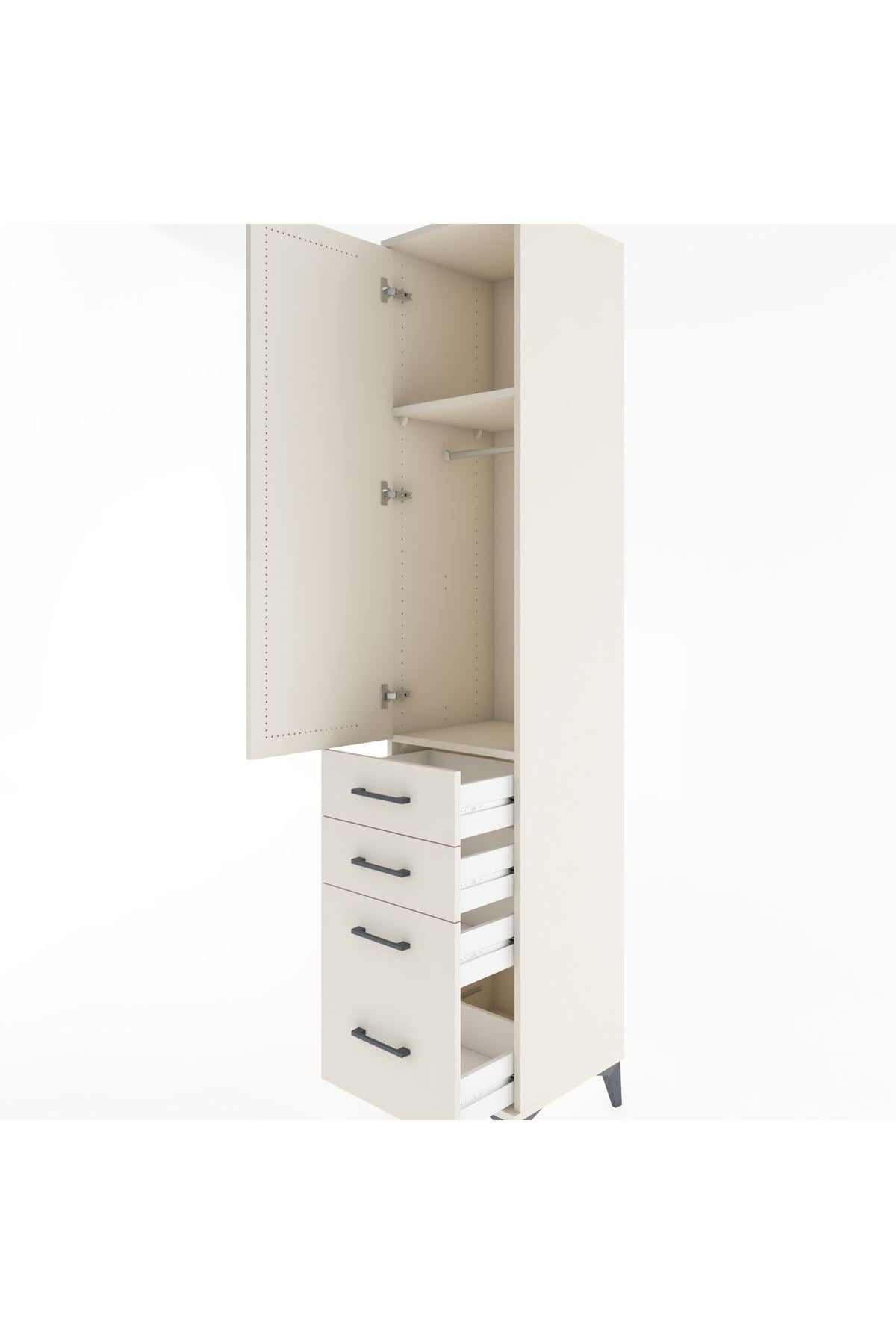 Hyperion Dolap 2 Raflı 4 Çekmeceli Tek Askılı 44x44x221 - S61M057V1B