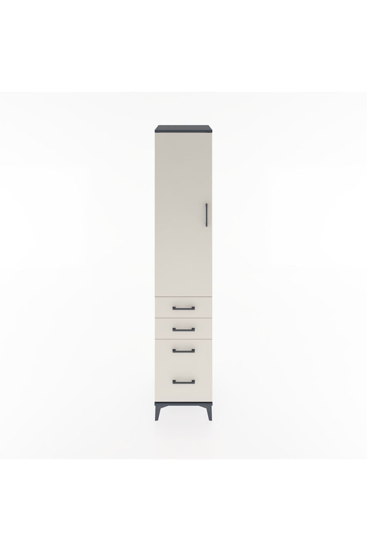 Hyperion Dolap 2 Raflı 4 Çekmeceli Tek Askılı 44x44x221 - S61M057V4B