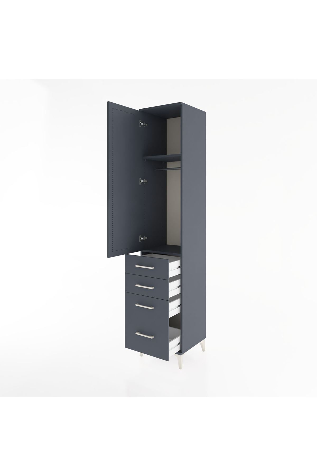 Hyperion Dolap 2 Raflı 4 Çekmeceli Tek Askılı 44x44x221 - S61M057V5B