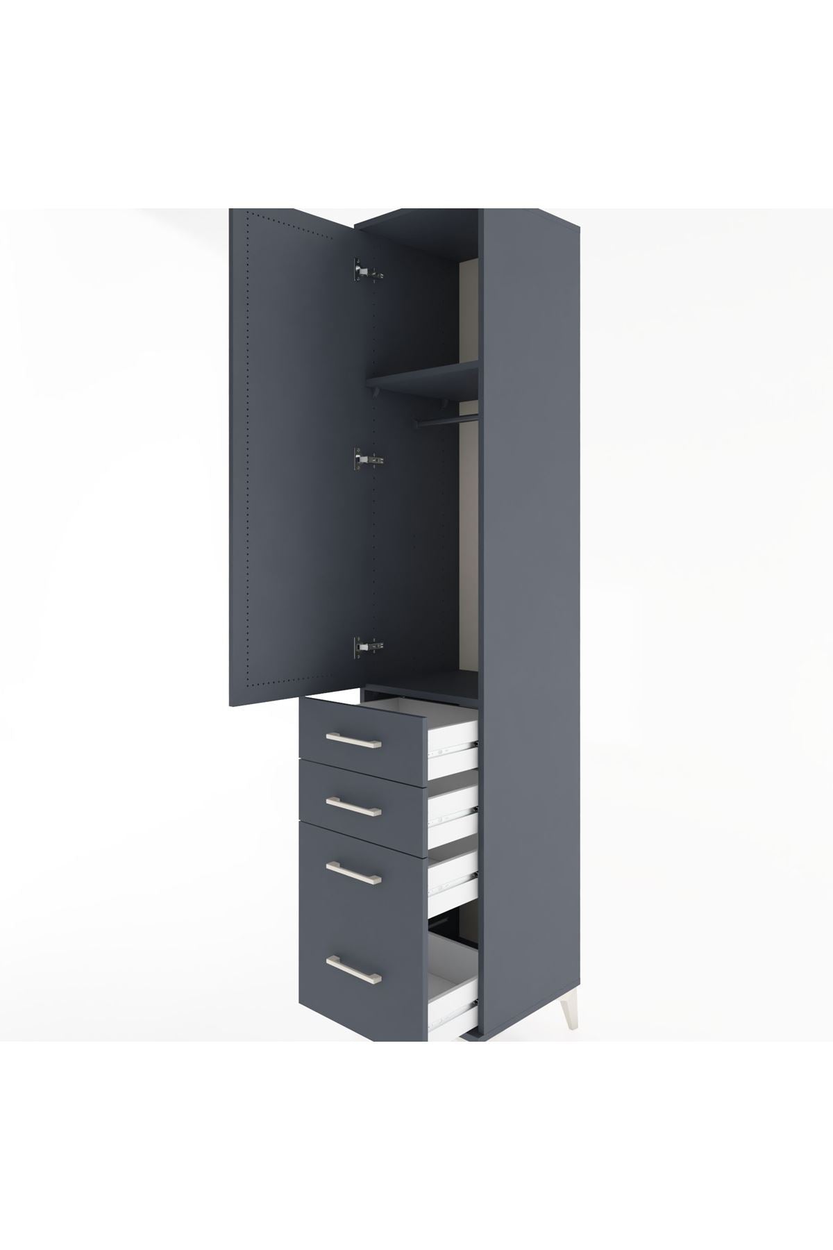 Hyperion Dolap 2 Raflı 4 Çekmeceli Tek Askılı 44x44x221 - S61M057V5B