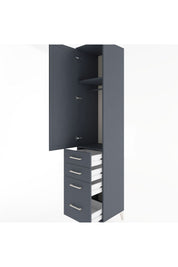 Hyperion Dolap 2 Raflı 4 Çekmeceli Tek Askılı 44x44x221 - S61M057V5B
