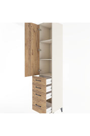 Hyperion Dolap 3 Raflı 4 Çekmeceli Tek Kapaklı 44x44x221 - S61M058V3B