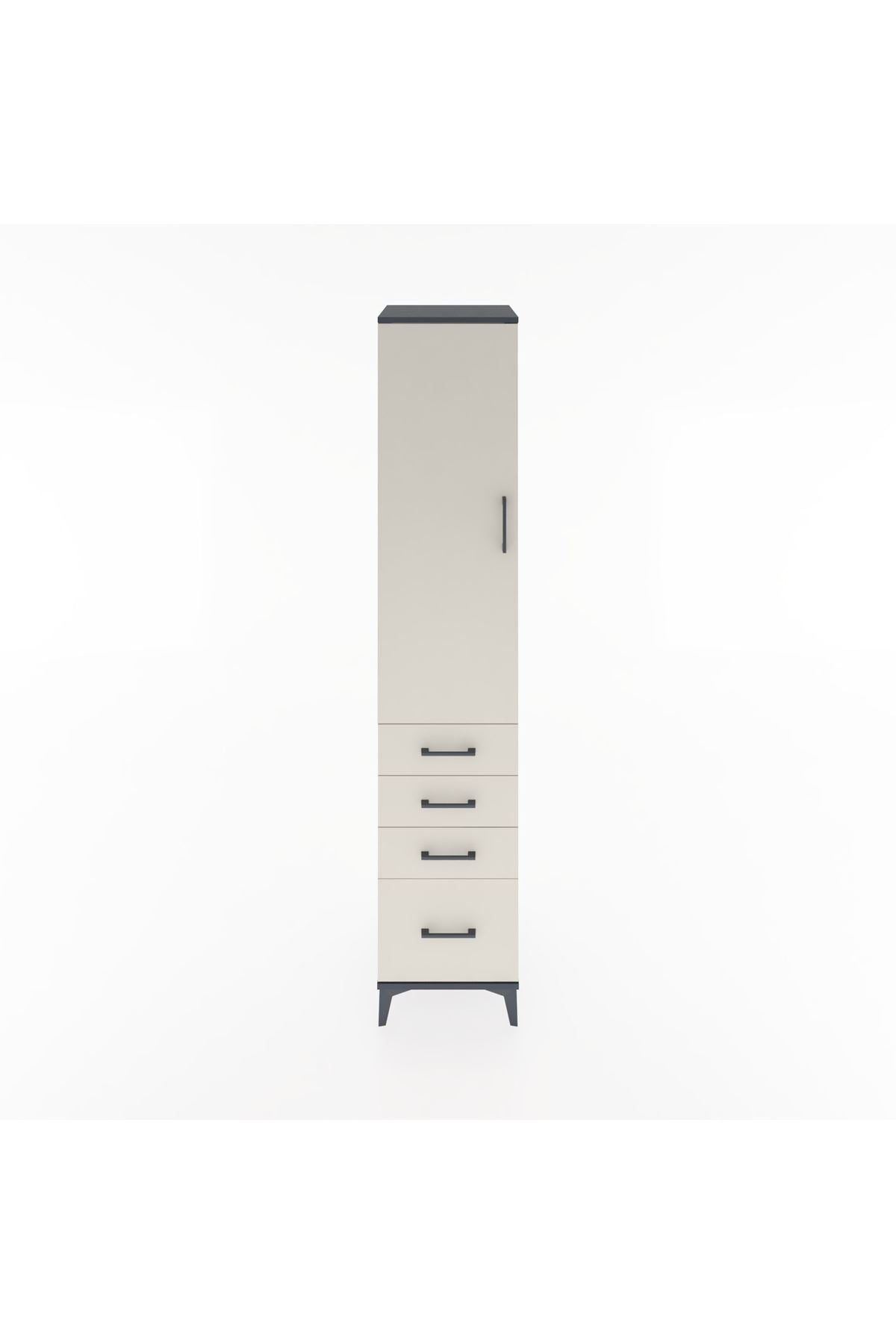 Hyperion Dolap 3 Raflı 4 Çekmeceli Tek Kapaklı 44x44x221 - S61M058V4B